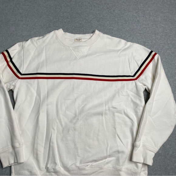 Classic White Sweatshirt with Striped Detail - Picture 4 of 13